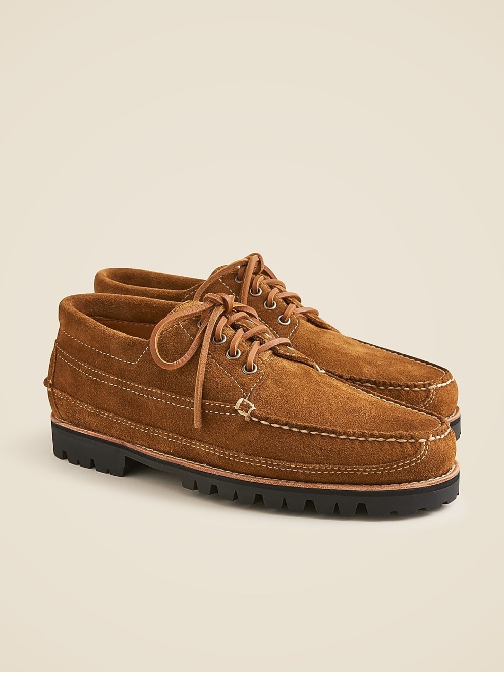 J. Crew Men's Tan Suede Chukka Boots / Work Shoes with Lug Sole